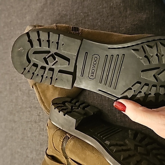 Coach Vallie sz 6 olive green boots suede - Picture 6 of 8